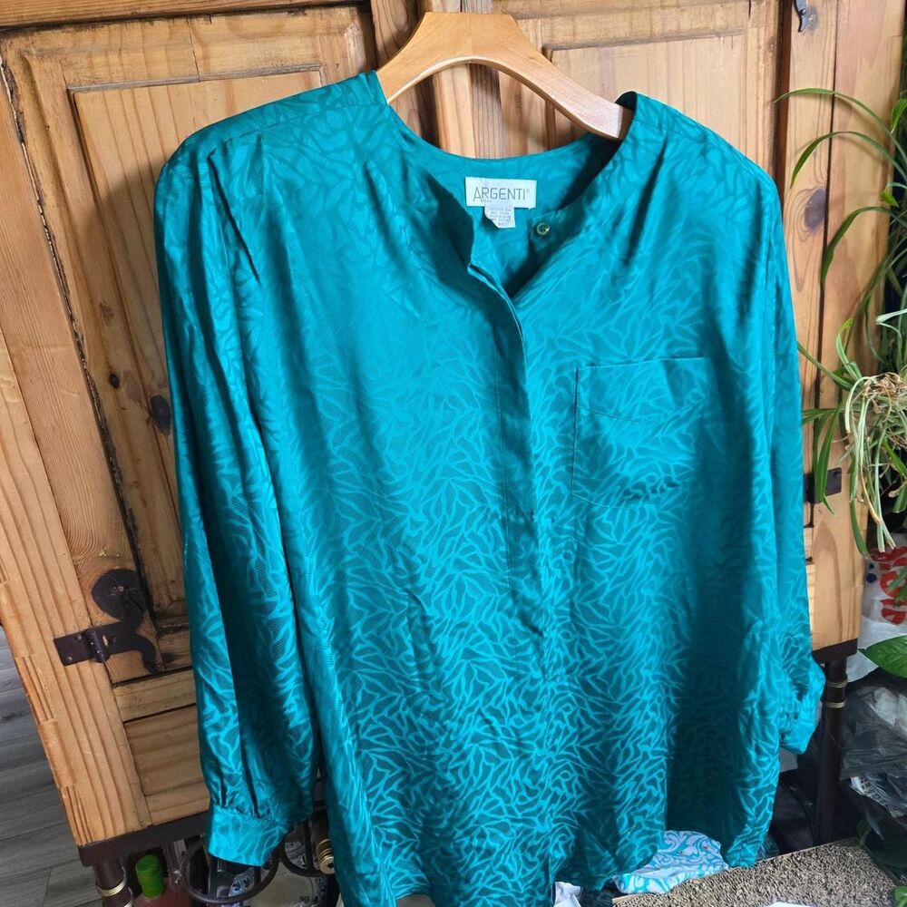 Women's Green Silk Blouse